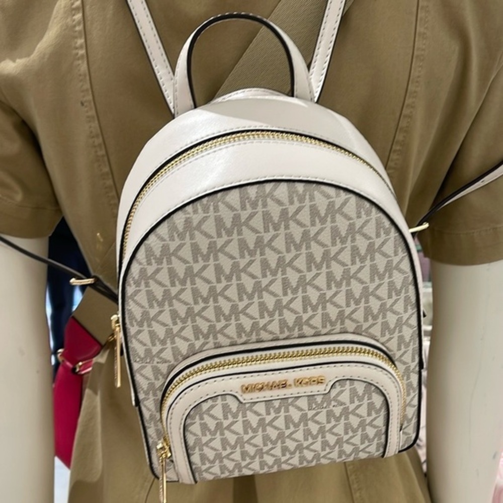 Michael Kors Ladies Backpack Bag Jaycee XS Conv Zip Backpack Light Cream Multi